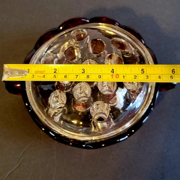 Anchor Hocking Royal Ruby bowl with Flower Frog - Picture 5 of 6